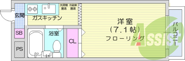 1R、南向き、日当たり良好、モニタ付きインターホン
