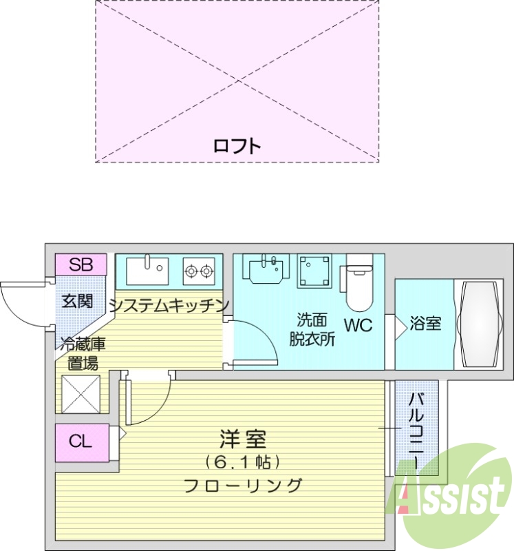 1K、追い焚き機能、インターネット無料、独立洗面台