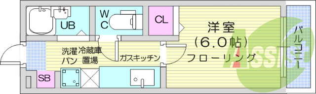 1K、エアコン、バストイレ別、モニター付きインターホン