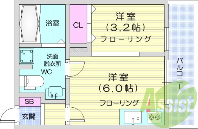 ワンルーム、モニター付きインターホン、エアコン