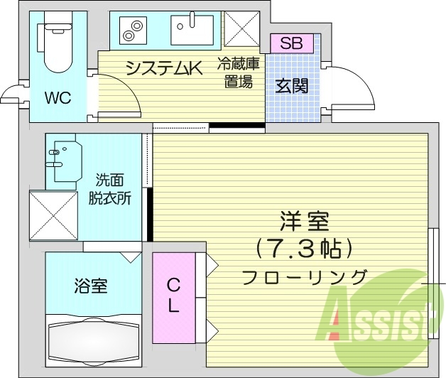1K、浴室乾燥、追い炊き機能、ネット使用料不要、角部屋