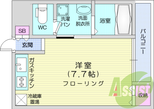 写真は別室です。1R、TVインターホン、バストイレ別