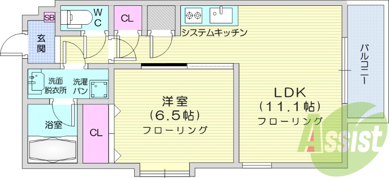1LDK、浴室乾燥機、IHコンロ、TVモニターホン、エアコン