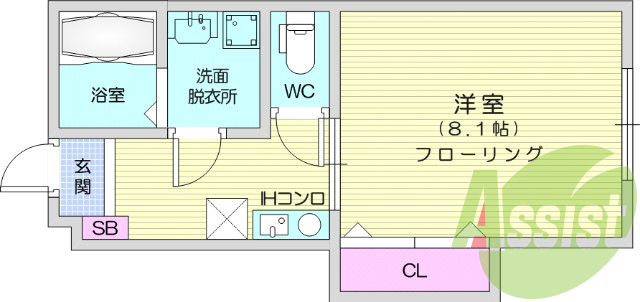 1K、エアコン、バストイレ別、IH、追い焚き