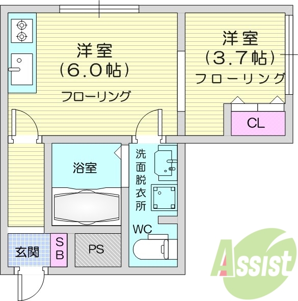 ワンルーム、モニター付きインターホン、エアコン