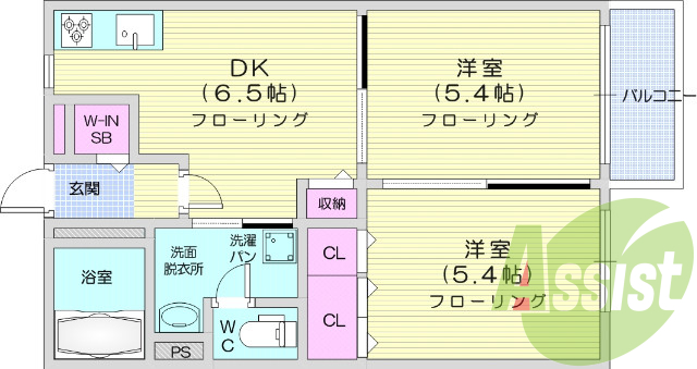 写真は別室です。２DK、都市ガス、独立洗面台