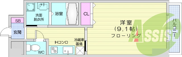 1K・オートロック・バストイレ別・エアコン