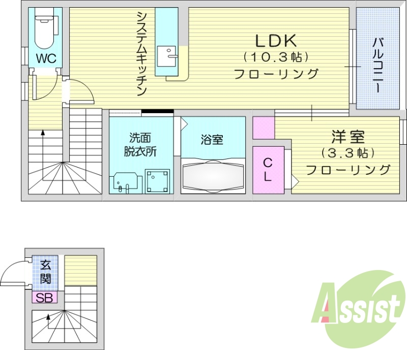 1LDK　ペット相談　インターネット無料　浴室乾燥機
