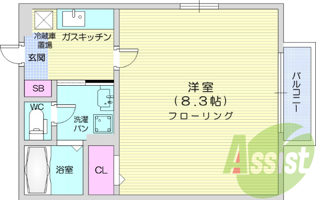 １K、TVインターホン、ウォシュレット、バルコニー、エアコン