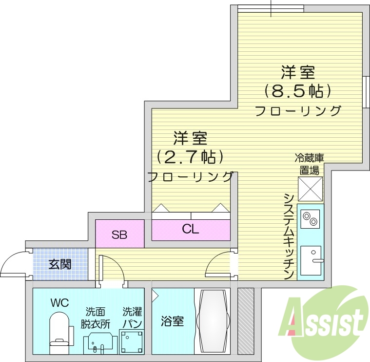 1LDK、温水洗浄便座、追い焚き機能、ペット相談可