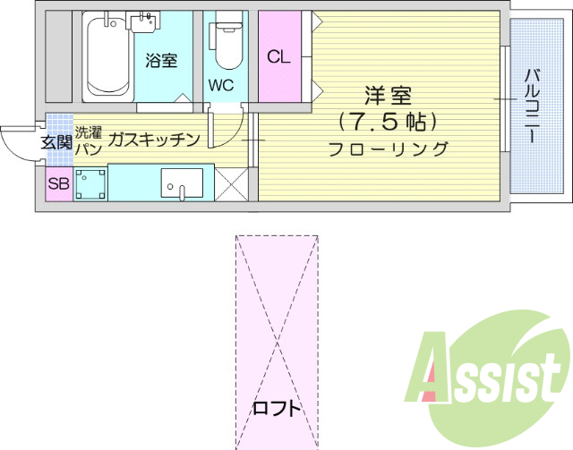 お写真は105号室のものです。参考にしてくださいませ。