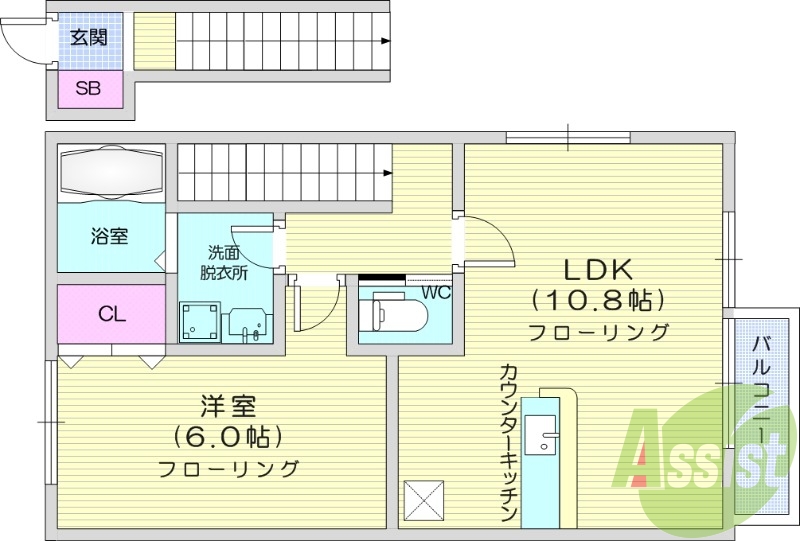 1LDK、温水洗浄便座、駐車場一台無料、Wi-Fi無料