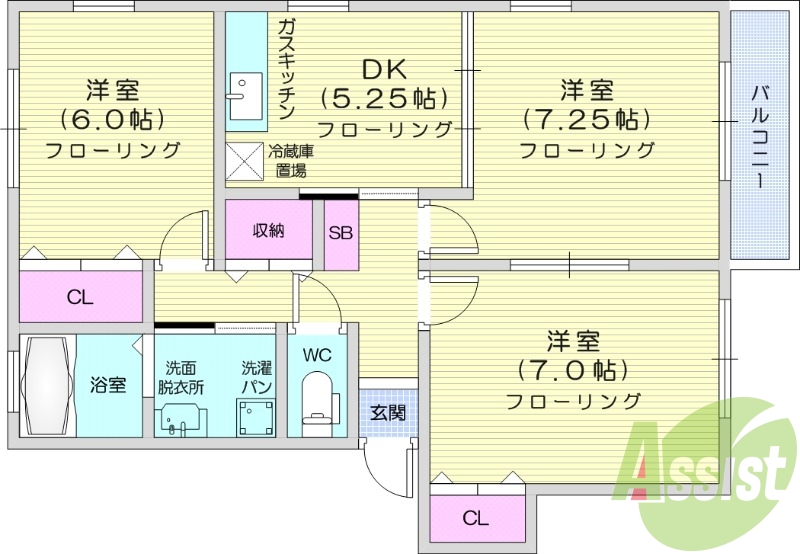 3DK、温水洗浄便座、シャンプードレッサー、ペアガラス