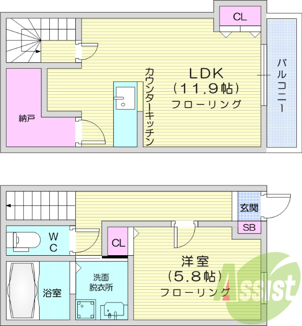 エアコン、コンロ設置可能、温水洗浄便座、バストイレ別