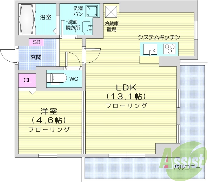 1LDK、エアコン、オートロック、追い炊き機能