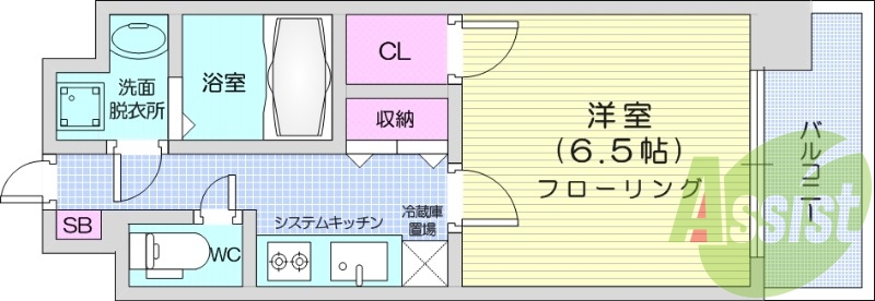 1K、システムキッチン、オートロック、防犯カメラ
