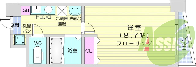 お写真は109号室のものです。参考にしてくださいませ。