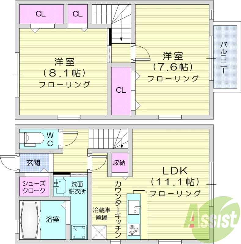 1階の間取り図