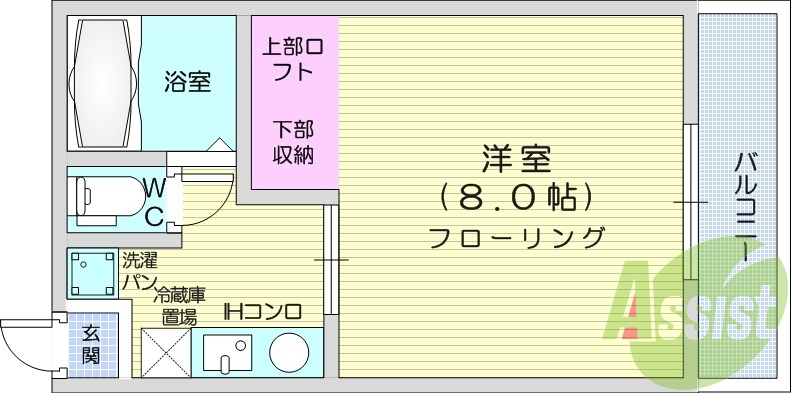 1K、電気コンロ、ミニ冷蔵庫、デジタルロックキー、エアコン