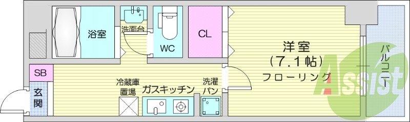 1K、インターネット無料、モニタ付きインターホン、エアコン