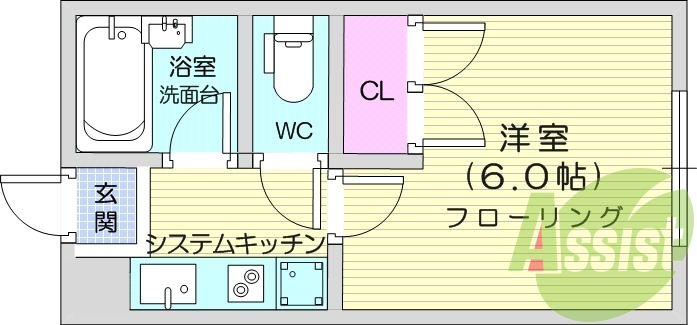 １K、６帖、ネット使用料不要、防犯カメラ、宅配ボックス