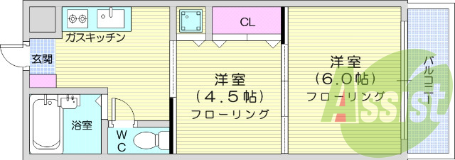 2K、エアコン、クローゼット、シューズボックス