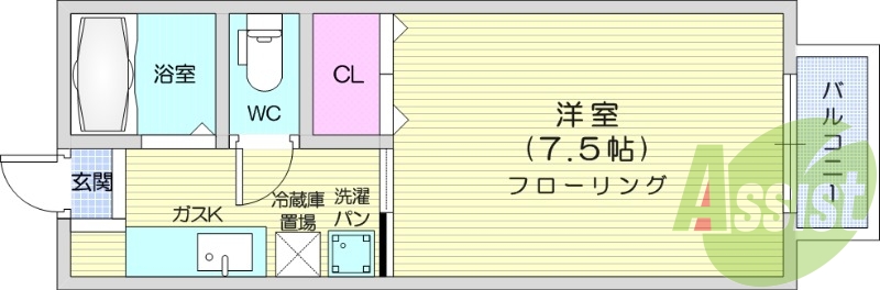 1K、温水洗浄便座、インターネット使用料無料、エアコン