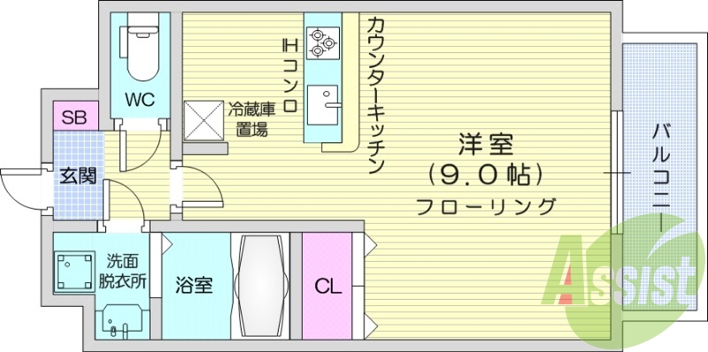 1R、追い焚き機能、インターネット使用料無料、オートロック
