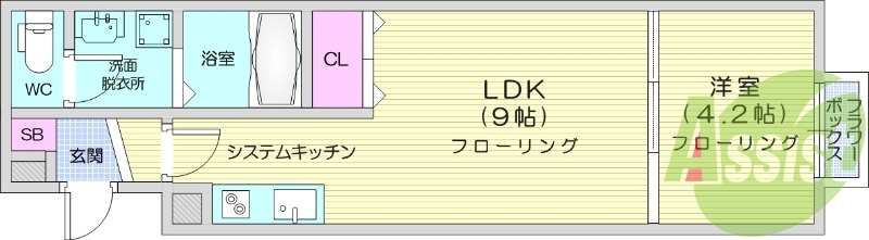 1LDK、インターホンはスマートフォン連動式です!