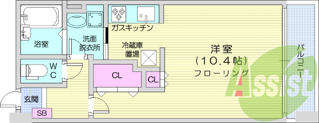 1K エアコン、浴室乾燥機、宅配BOX、ウォシュレット