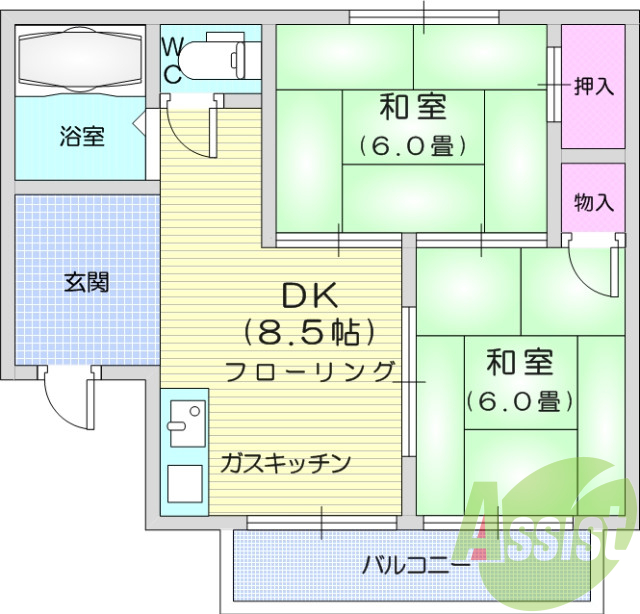 写真は別室です。メールボックス、フローリング、浴室給湯