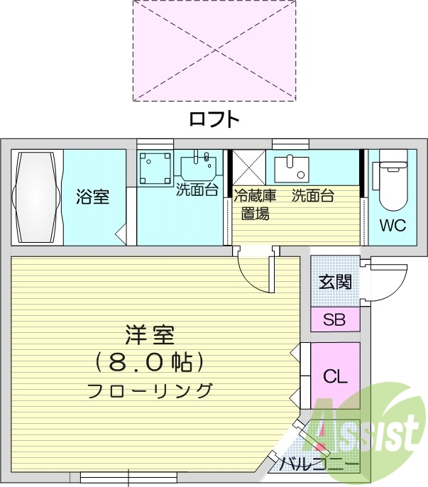 １K、BT別、温水洗浄便座、モニター付きインターホン。