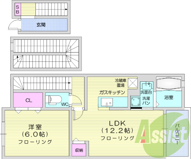 写真は別室です。1LDK、追焚、浴室乾燥、シューズボックス