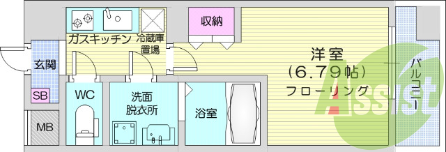 1Ｋ、ウォシュレット、浴室乾燥、カメラ付きインターホン