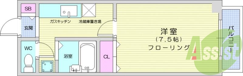 1K、エレベーター、防犯カメラ、洗面台、シューズボックス