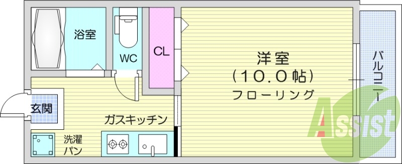 1K、ウォッシュレット、モニター付きインターホン