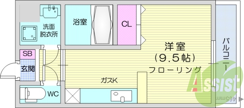 1R、独立洗面台、エアコン、追い焚き機能