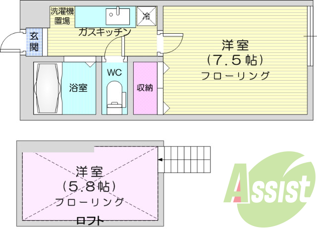 2K、ウォシュレット付トイレ、光ファイバー、BT別