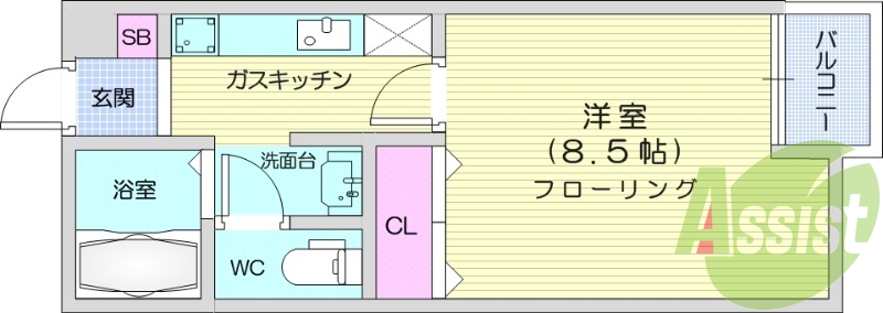 １K、ペット相談可、エアコン、IHコンロ、バルコニー