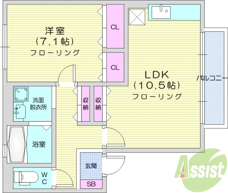 1LDK、追い焚き機能、物置、エアコン設置済み