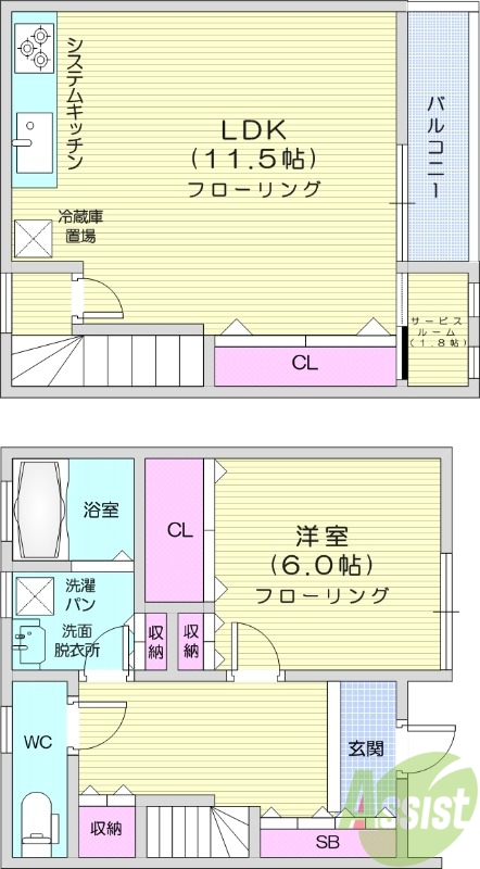 1SLDK、浴室乾燥、追い焚き機能付き、ペット可