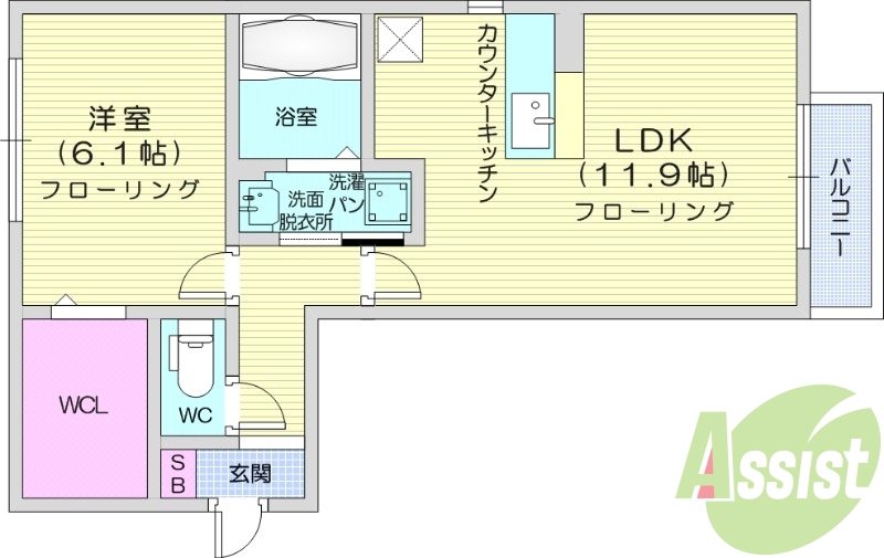 １LDK、エアコン2台、浴室乾燥機、モニターホン