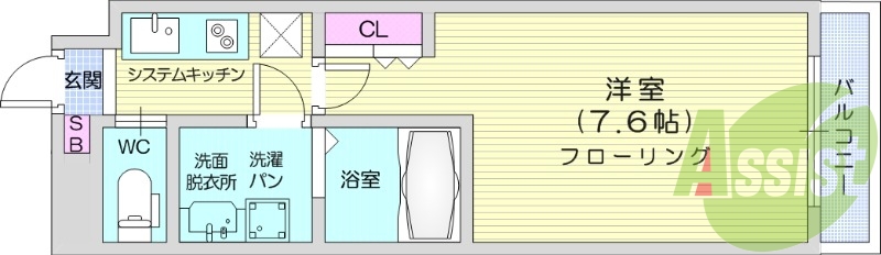 １K、独立洗面台、浴室乾燥機、IHクッキングヒーター