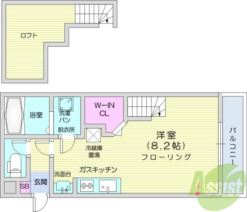 写真は別室です。1R、BT別、システムキッチン、独立洗面台