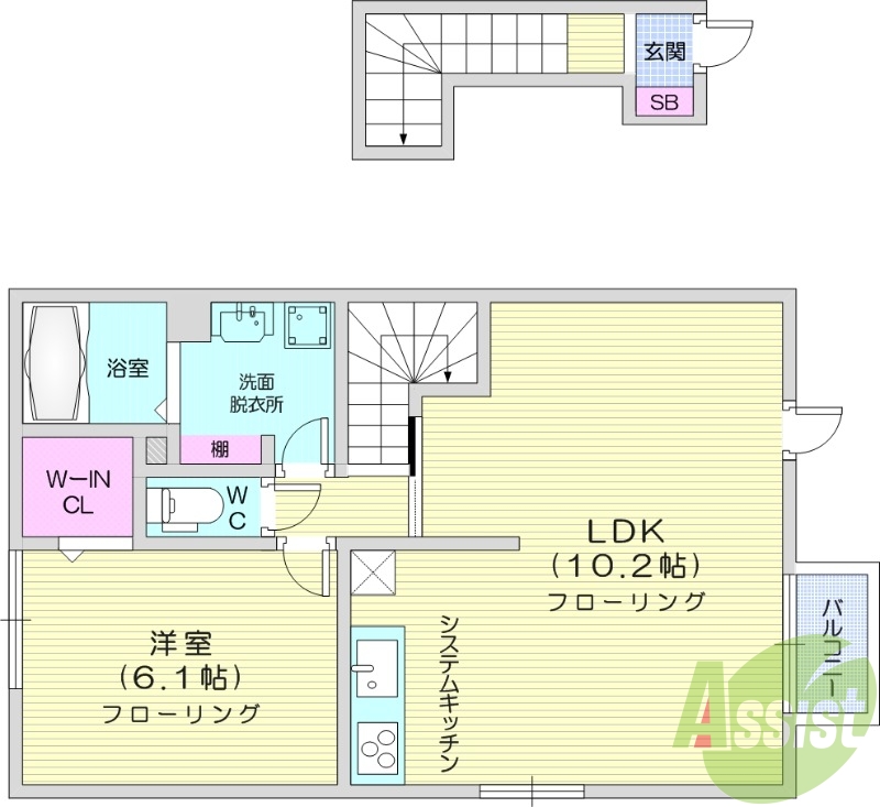 1LDK、インターネット無料、角部屋、ペット可