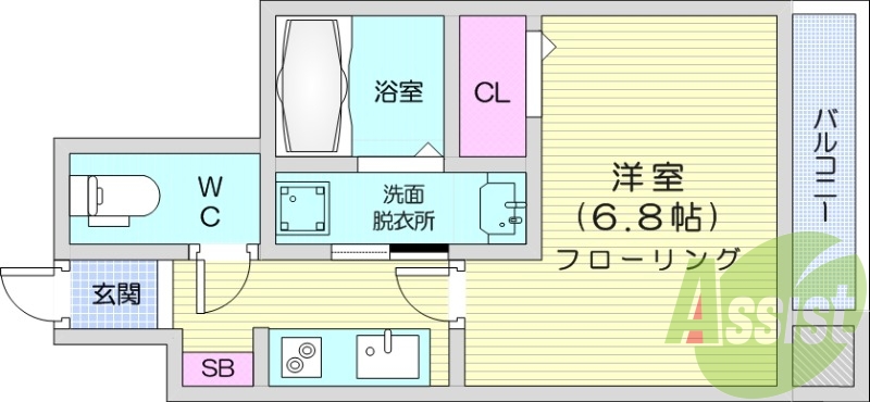 フローリング、エアコン、クローゼット、クローゼット