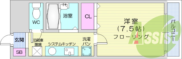 1K、エアコン、風呂トイレ別、IHクッキングヒーター