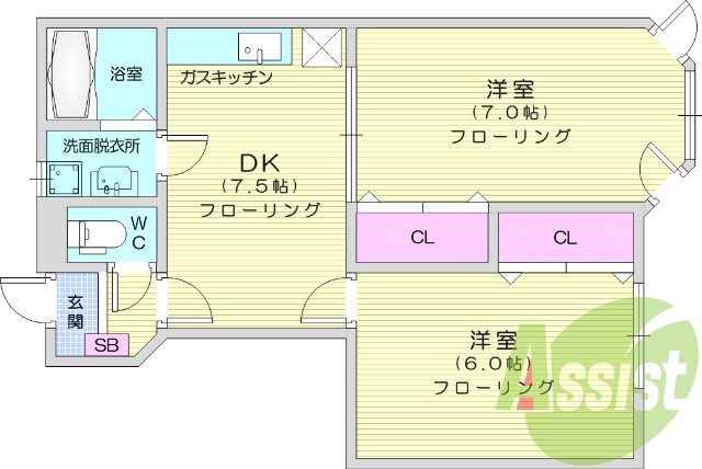2DK、防犯カメラ、追い焚き、独立洗面台、テラス