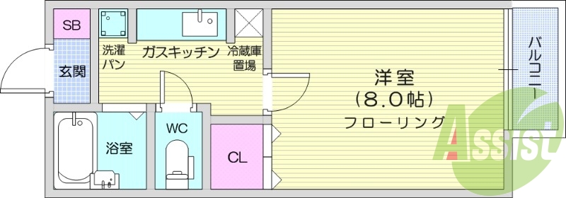 1K、ペット相談、バストイレ別、温水洗浄便座