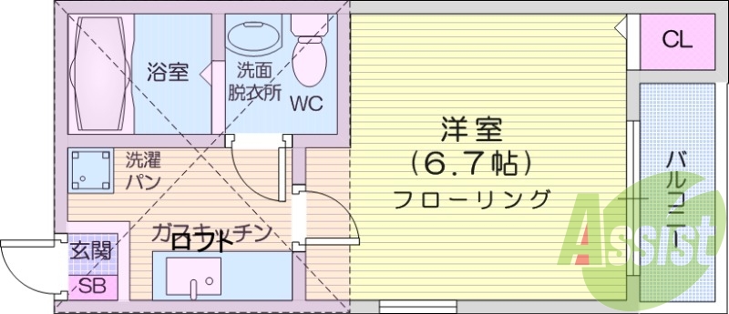 1K、インターネット対応、ネット使用料不要